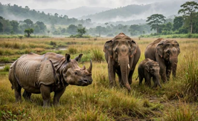 kaziranga_rhino_elephants